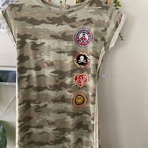 Butter Camo Kids Tee with Colorful Patches